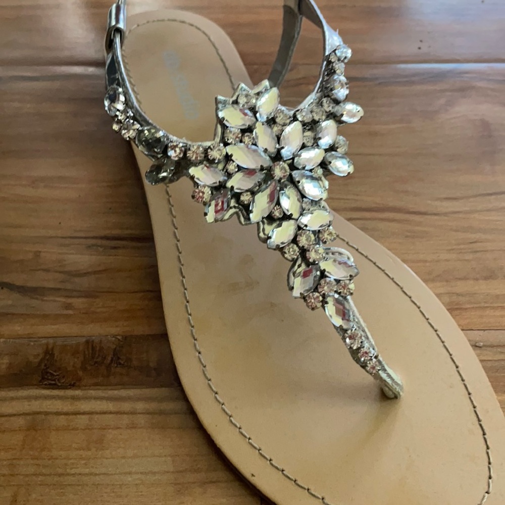Silver Rhinestone Sandals - Picture 2 of 2